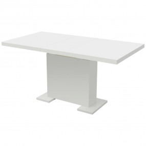 Kitchen Table High gloss white MDF and Steel Extendable