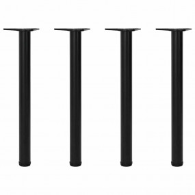Table Leg Set of 4 Black Iron Standard Adjustable Feet