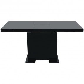 Kitchen Table Glossy Black MDF, Steel Extendable Dining...