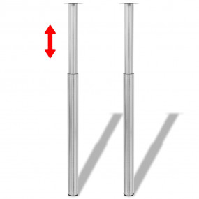 Table Leg Set of 2 Brushed Nickel Iron
