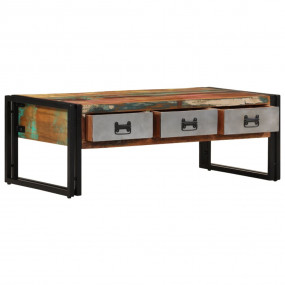 Coffee Table Multicolored Solid reclaimed wood, steel l...