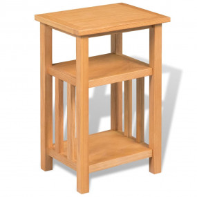 End Table Brown Solid oak, MDF veneer Compact Rectangul...