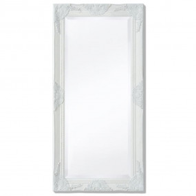Wall Mirror White Wood, Glass, Engineered Wood 39.4 x 1...