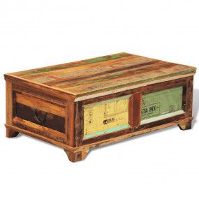 Coffee Table Multicolor Reclaimed wood Medium Rectangul...