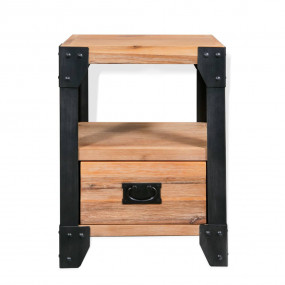 Nightstand Brushed Acacia Wood Solid Acacia Wood