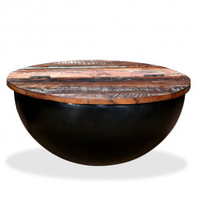Coffee Table Multicolor Solid reclaimed wood and powder...
