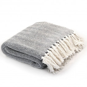 Throw Navy blue 100% cotton 49.2 x 59.1 in Throw Rectan...