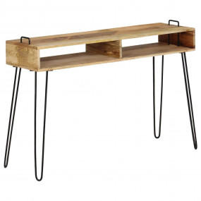 Console Table Natural Wood Solid Mango Wood 45.3 x 13.8...