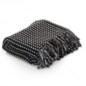 Throw Black 100% cotton 86.6 in x 98.4 in Throw Rectang...
