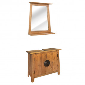 Bathroom Furniture Set Natural wood Solid pine wood Med...