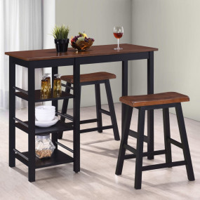 Bar Set Black and brown MDF, Rubberwood Standard Bar Se...