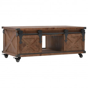 Coffee Table Brown Solid fir wood, MDF, steel 35.8 x 20...
