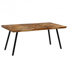 Dining Table Natural wood color and black Reclaimed tea...