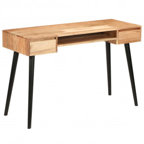 Writing Table Natural wood with black legs Solid acacia...