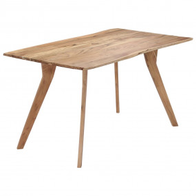 Dining Table Natural Wood Solid Acacia wood 55.1 in Din...