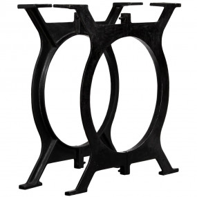 Dining Table Leg Set of 2 Black Solid cast iron Medium ...