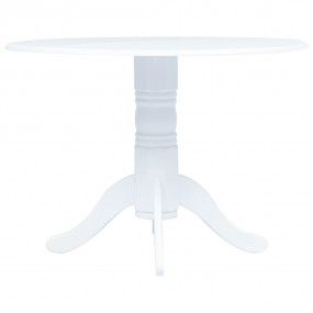 Dining Table white solid rubber wood frame, MDF top Med...
