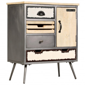 Sideboard Natural Mango Wood With Steel Accents