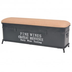 Storage Bench Black Steel Medium Storage Entryway Bench