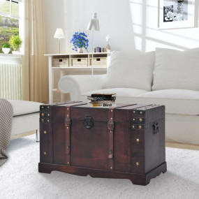 Chest Brown Wood and Engineered wood Large Portable Che...