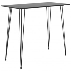 Bar Table Black MDF and metal 47.2x23.6x41.3 in Durable