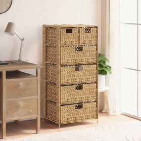 Storage Unit Brown Water hyacinth, Metal 18.5x14.6x39.4...
