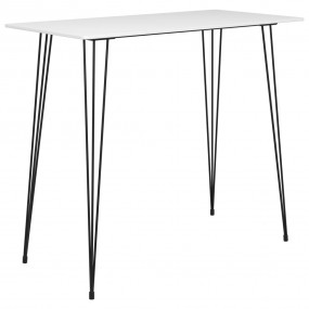 Bar Table White and Black MDF, Metal 47.2x23.6x41.3 in ...