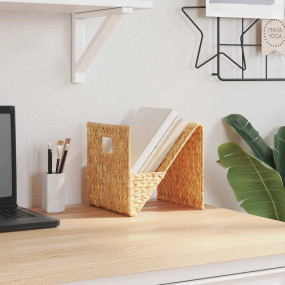 Magazine Holder Brown Water Hyacinth, Metal Frame