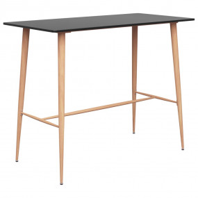 Bar Table Black MDF, Metal Durable Bar Table Rectangula...