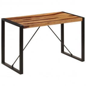 Dining Table Brown and black Solid Sheesham wood 47.2 i...
