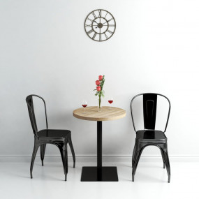 Dining Table Oak MDF and steel 23.6 x 29.5 in Portable