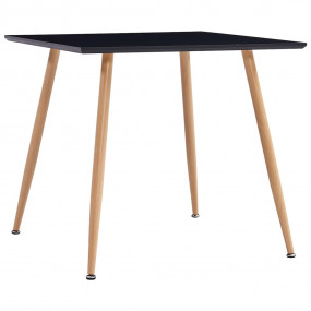 Dining Table Black and Oak MDF 31.7 in x 31.7 in x 28.7...
