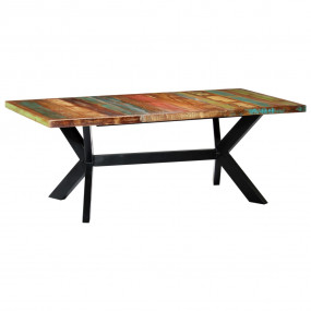 Dining Table Multicolor Reclaimed Wood 78.7 in Industri...