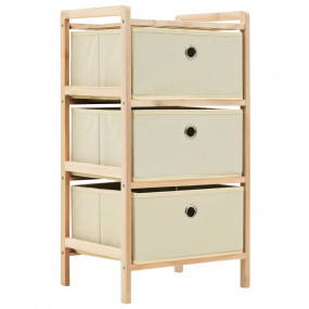 Storage Rack Beige Solid Cedar wood, Polypropylene fabr...