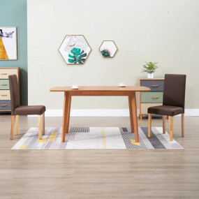 Dining Chair Set of 2 Brown Fabric Standard Durable