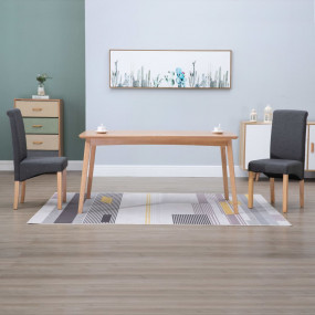 Dining Chair Set of 2 Grey Fabric Standard Ergonomic