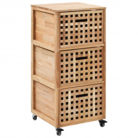 Storage Cabinet Natural Solid walnut wood Medium Bathro...