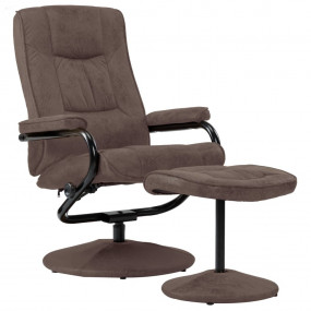Recliner Brown Faux Suede Leather Standard Recliner Siz...