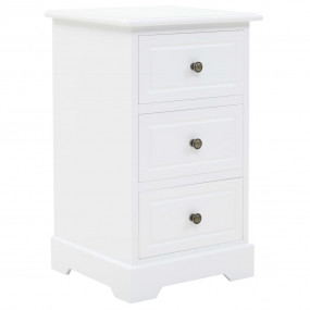 Nightstand White MDF 13.8 x 12.6 x 23.2 in Bedside Tabl...