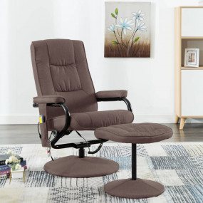Massage Recliner Brown Polyester Standard Swivel