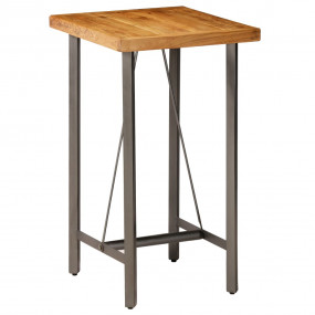 Table Natural Wood, Grey Solid reclaimed teak, Powder-c...