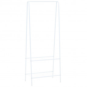Clothes Rack White Steel Standard Clothes Rack Rectangu...
