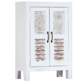 Sideboard White Solid mango wood, Engineered wood Mediu...