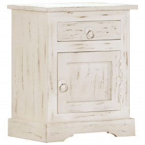 Bedside Cabinet White Solid mango wood 15.7 x 11.8 x 19...
