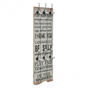 Coat Rack Black and White MDF board and metal 15.7 x 47...