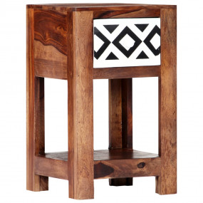 Bedside Cabinet Brown Solid Sheesham wood 11.8x11.8x19....