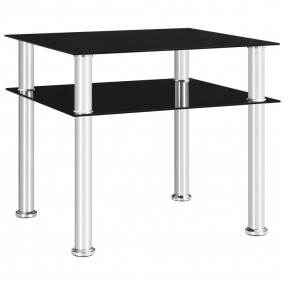 Side Table Black Tempered glass Medium Modern Side Tabl...