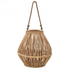 Candle Holder Natural Wicker Medium Decorative Inlays