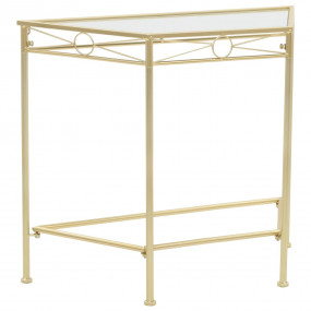 Side Table Gold Metal Medium Decorative Inlays Side Tab...