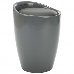 Stool Gray Faux leather, plastic Medium Storage Stool